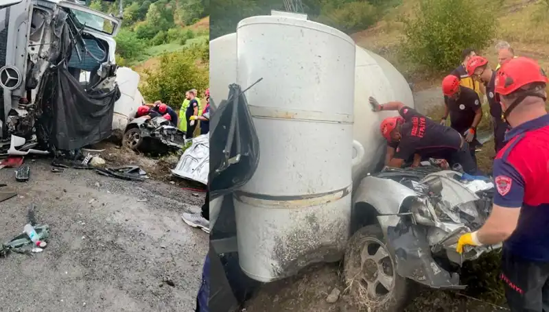 Beton Mikseri Otomobilin Üzerine Devrildi: Trajik Kaza Sonucu 1 Ölü, 1 Yaralı